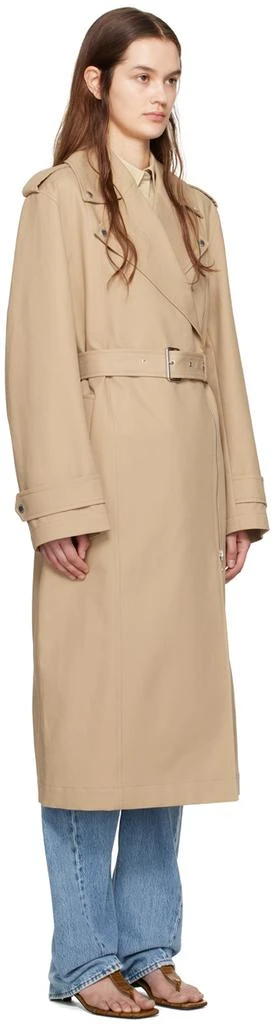 Totême Beige Notched Lapel Trench Coat 2