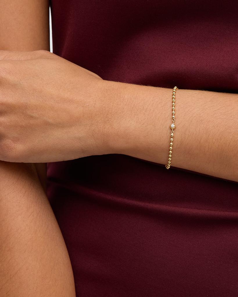 POPPY FINCH 14K Yellow Gold Bead Diamond Dome Bracelet