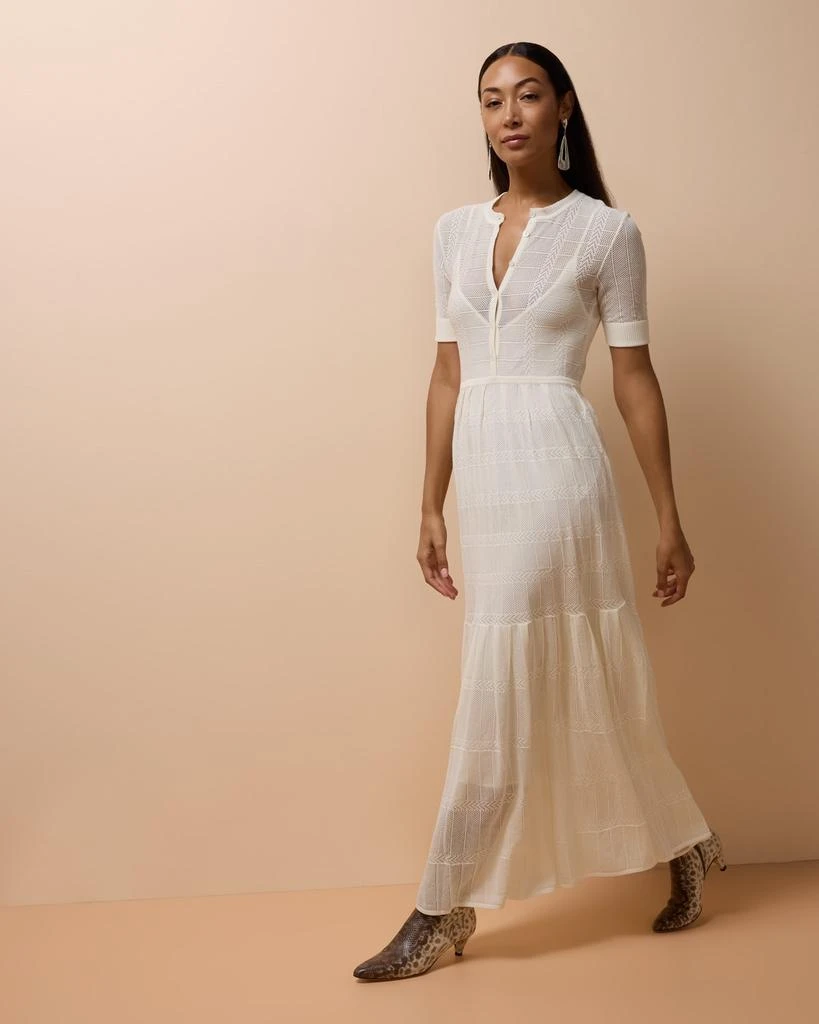 blue cable knit dress Cable-Knit Openwork Sweater Dress