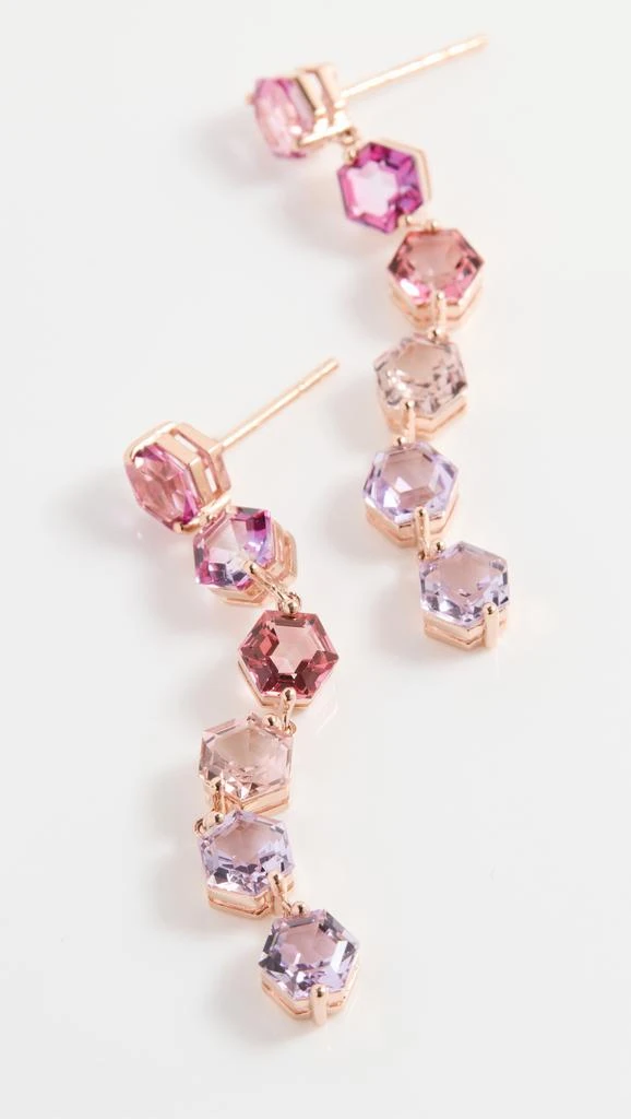 Suzanne Kalan 14k Rose Gold Pink Ombre Six Drop Earrings 3