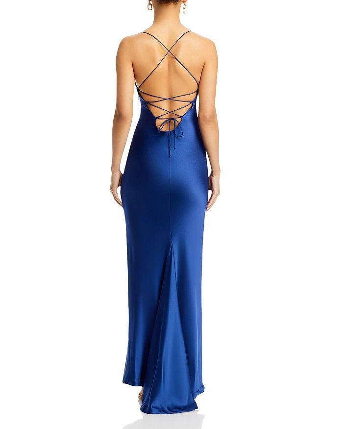Alice + Olivia Montana Lace Up Back Slip Gown 4