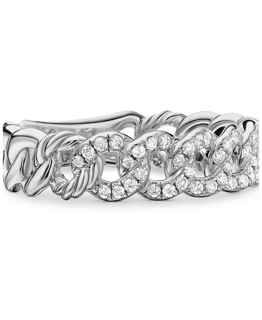 David Yurman Belmont Curb Link Narrow Ring with Pavé Diamonds 6