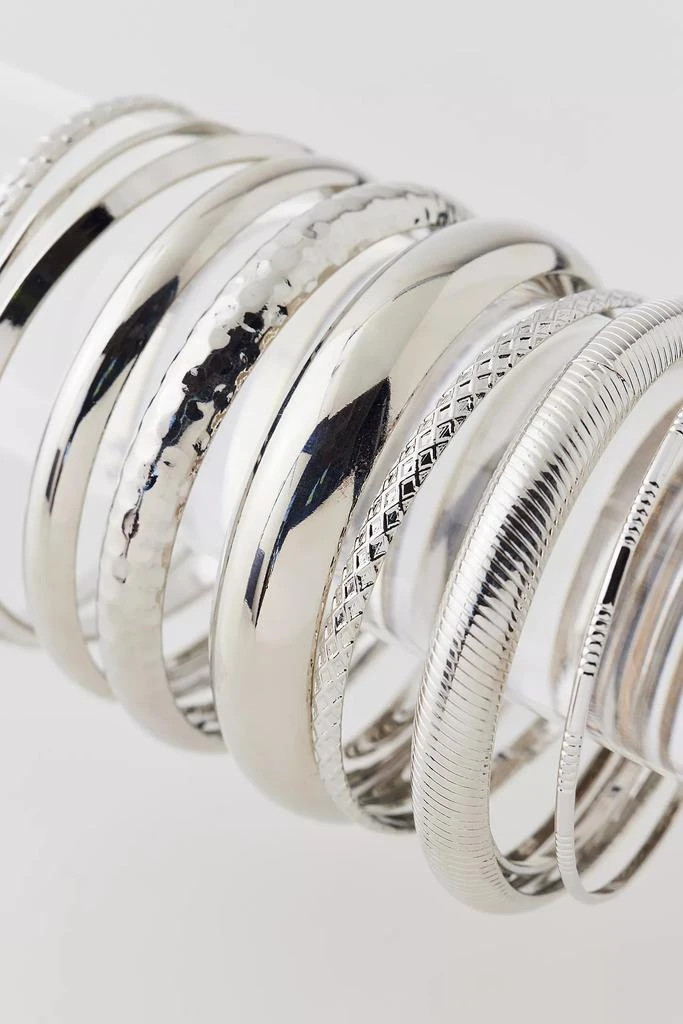 Urban Outfitters Textured Metal Bangle Bracelet Set 3