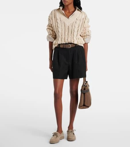 Brunello Cucinelli Cotton and linen shorts 2