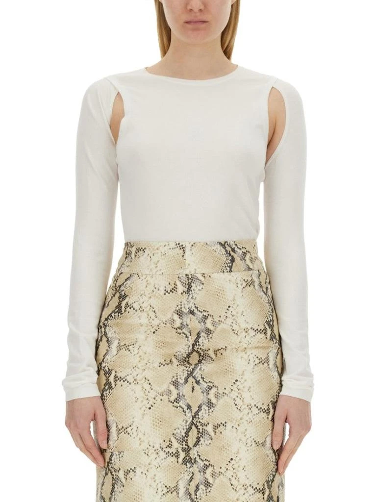 Helmut Lang Long-Sleeved Cut-Out Top With Edgy Silhouette 1