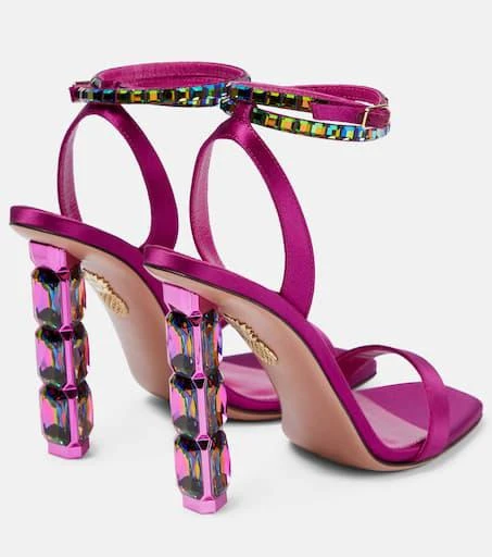 Aquazzura Aura embellished satin sandals 3