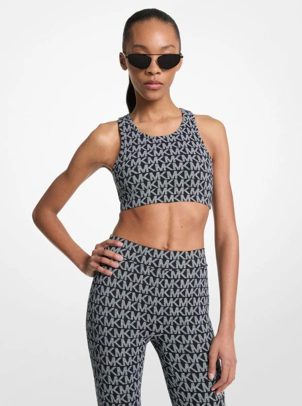 Michael Kors Logo Stretch Nylon Sports Bra 1