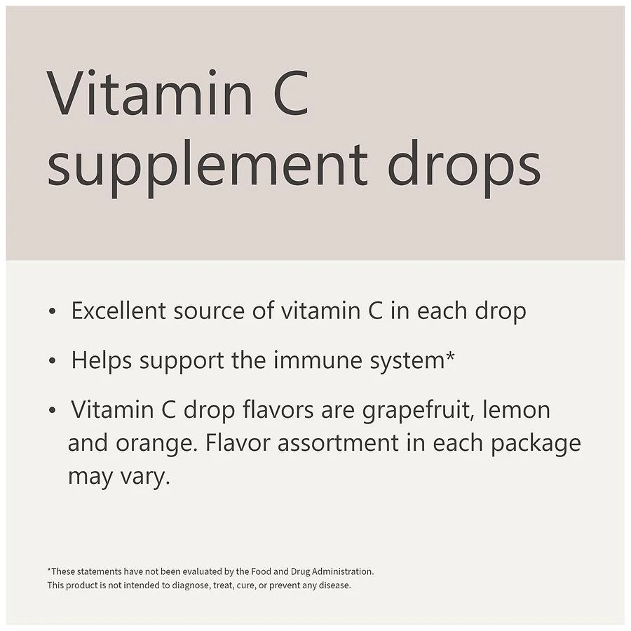 Walgreens Vitamin C Supplement Drops Assorted Citrus 5