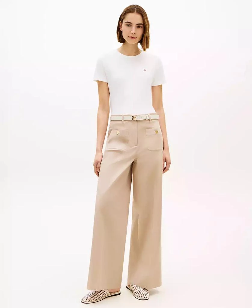 Tommy Hilfiger Women
s Rib Crew Neck Short-Sleeve Slim T-Shirt 2