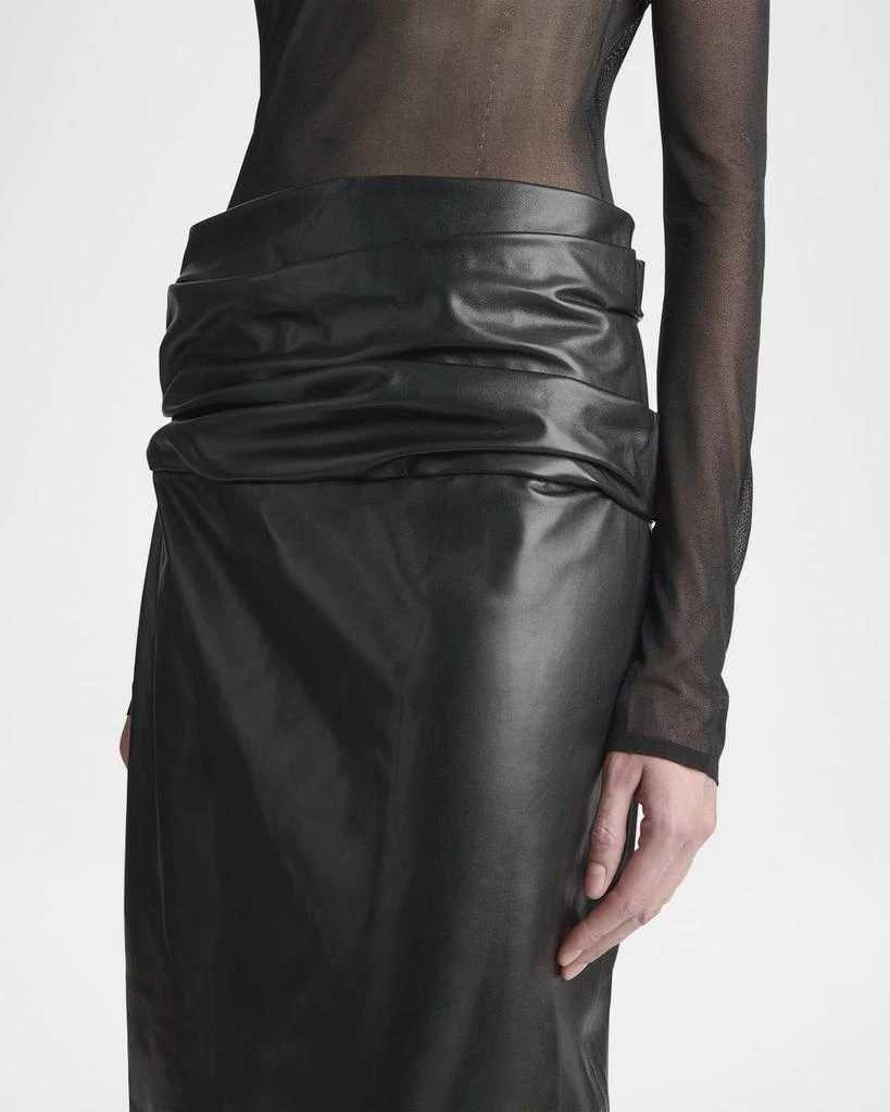 Khaite Wilner Leather Midi Skirt 5