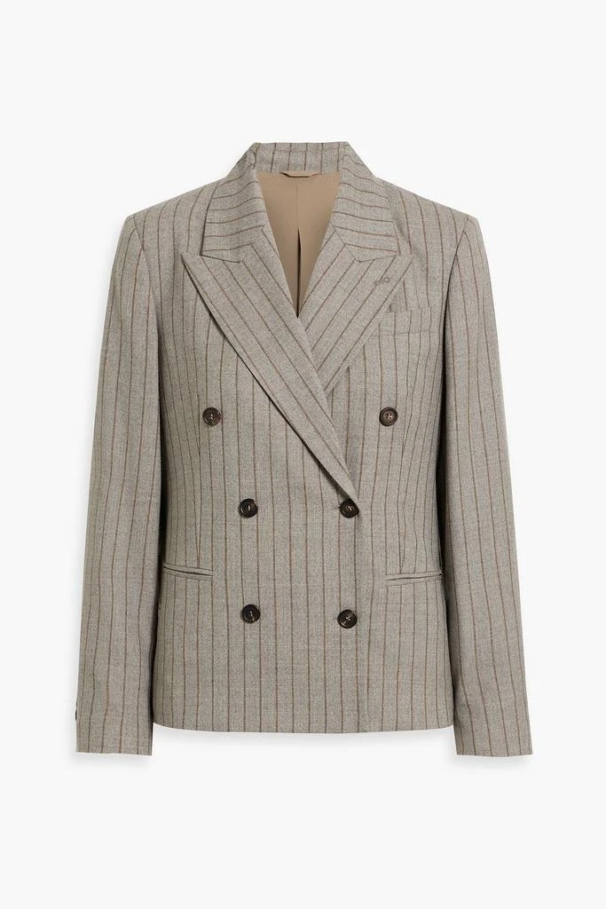 Brunello Cucinelli Double-breasted pinstriped wool blazer