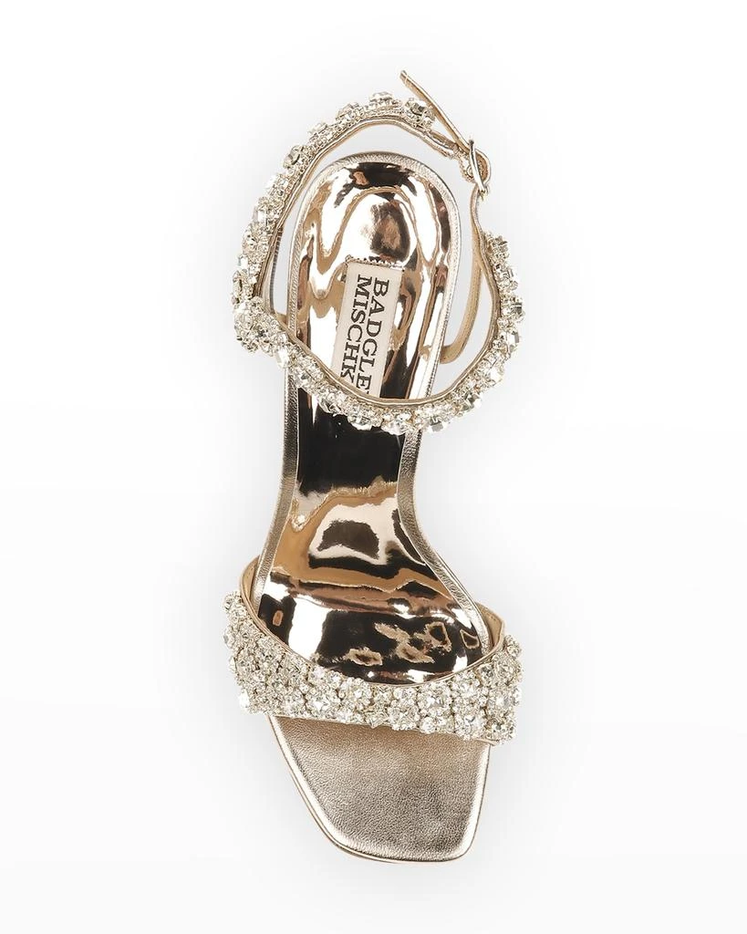 Badgley Mischka Galia Metallic Crystal Stiletto Sandals 3