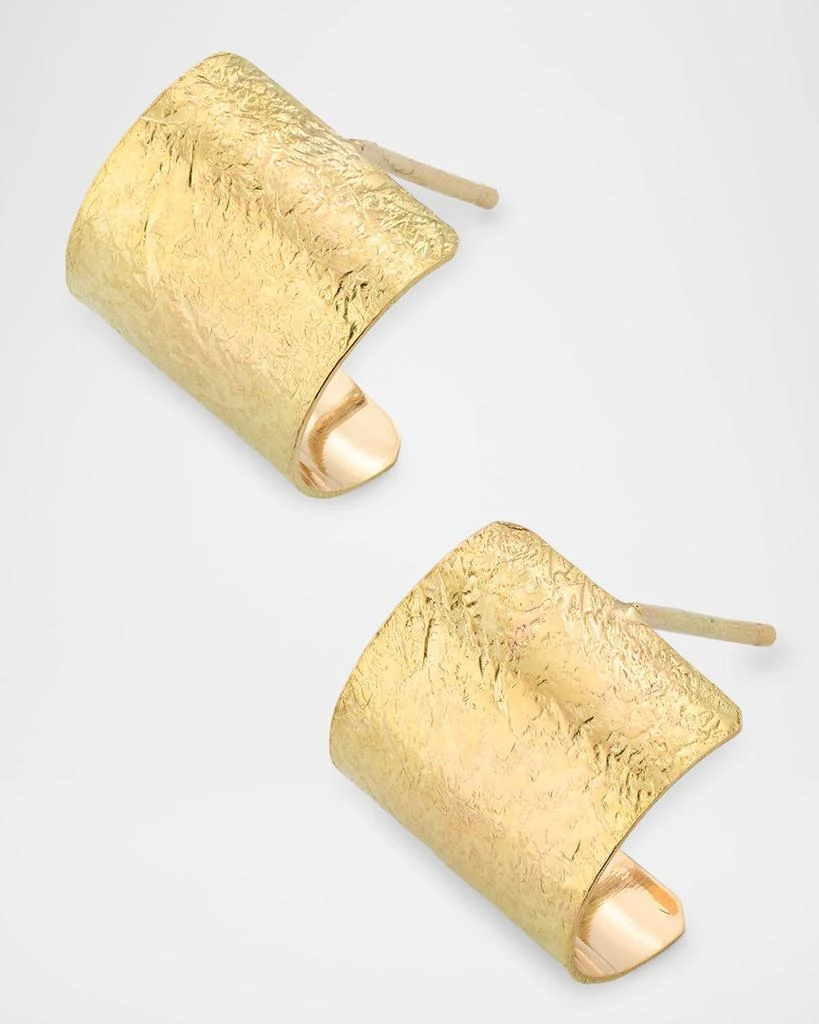 POPPY FINCH 14K Yellow Gold Foil Huggie Earrings 3