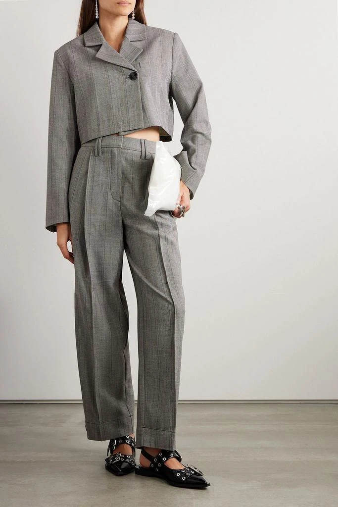 Ganni Cropped herringbone blazer 2
