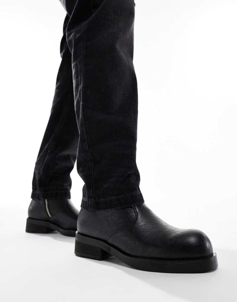 Koi Footwear KOI Fateless stacked biker boots in vintage black
