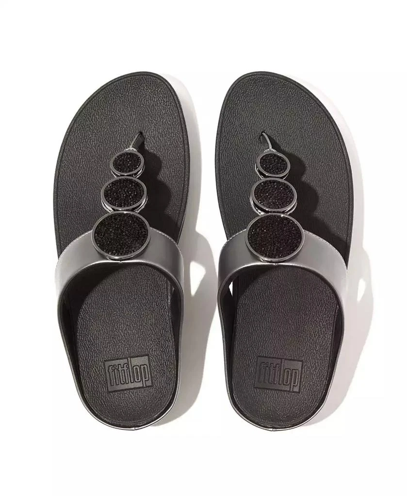 FitFlop Women's Halo Bead-Circle Metallic Toe-Post Sandals 4