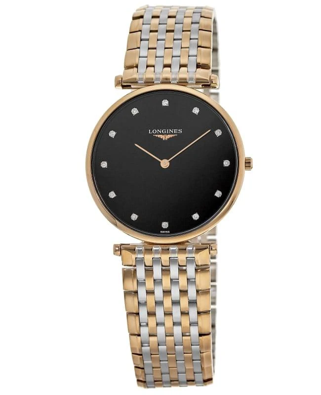 Longines Longines La Grande Classique Quartz Black Diamond Dial Stainless Steel Women's Watch L4.709.1.57.7 1