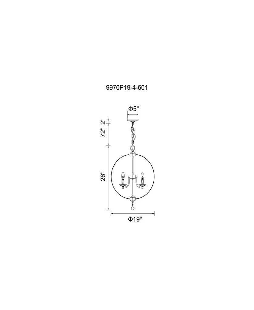 CWI Lighting Esia 4 Light Chandelier 2