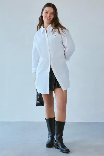 Glamorous Glamorous White Button-Down Shirt Mini Dress