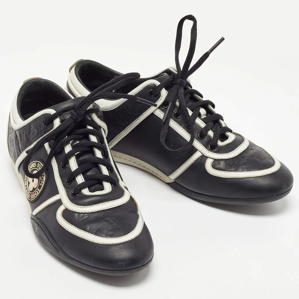 Louis Vuitton Louis Vuitton Black/White Monogram Embossed Leather Low Top Sneakers Size 37 4