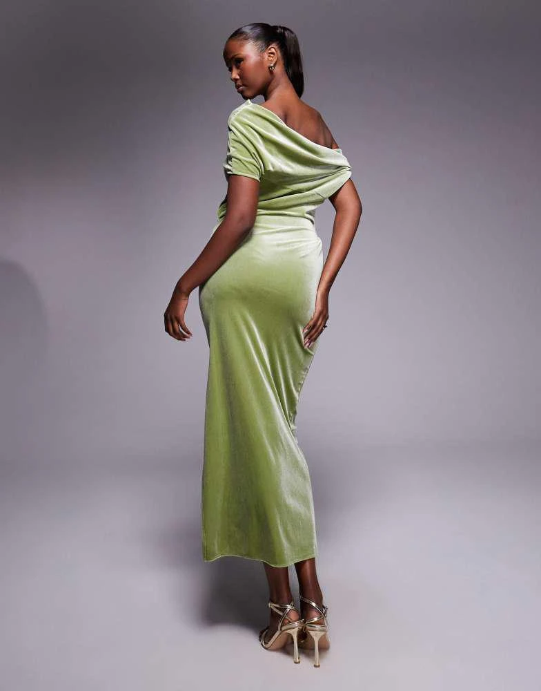 asos velvet dress green Fay
