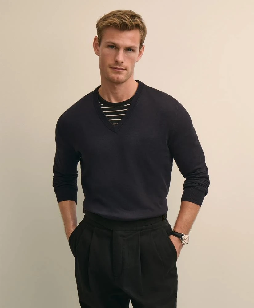 Brooks Brothers Supima® Cotton V-Neck Sweater
