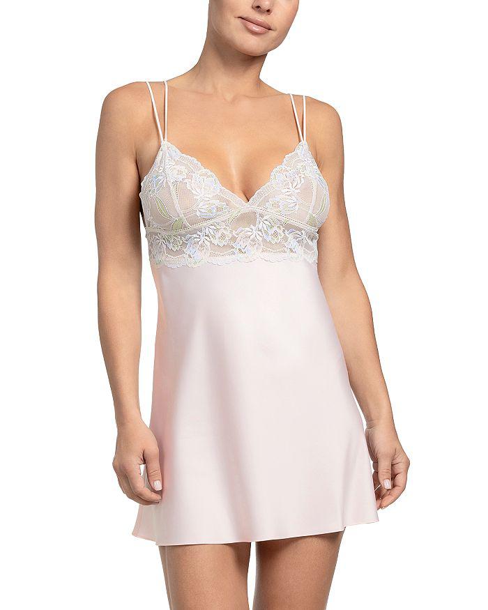 In Bloom Lace Trim Satin Chemise