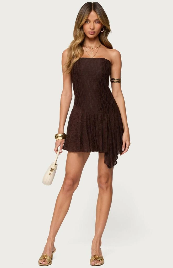 Edikted Elaia Asymmetric Strapless Lace Mini Dress 5
