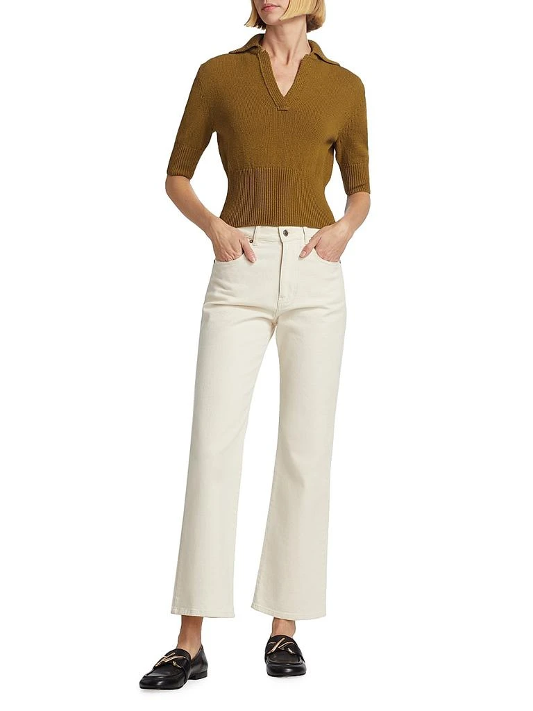 Proenza Schouler Reeve Cotton-Blend Knit Polo Top 2