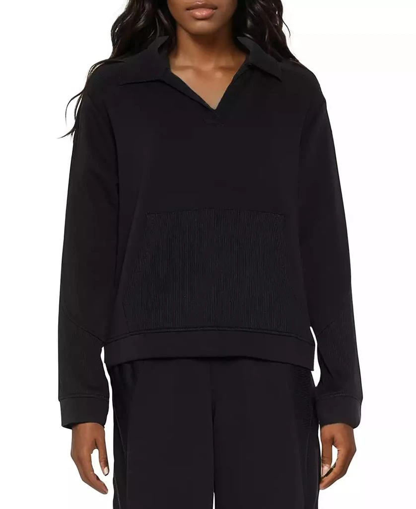 Three Dots Women's Kendra Collared V-Neck Long-Sleeve Top 1