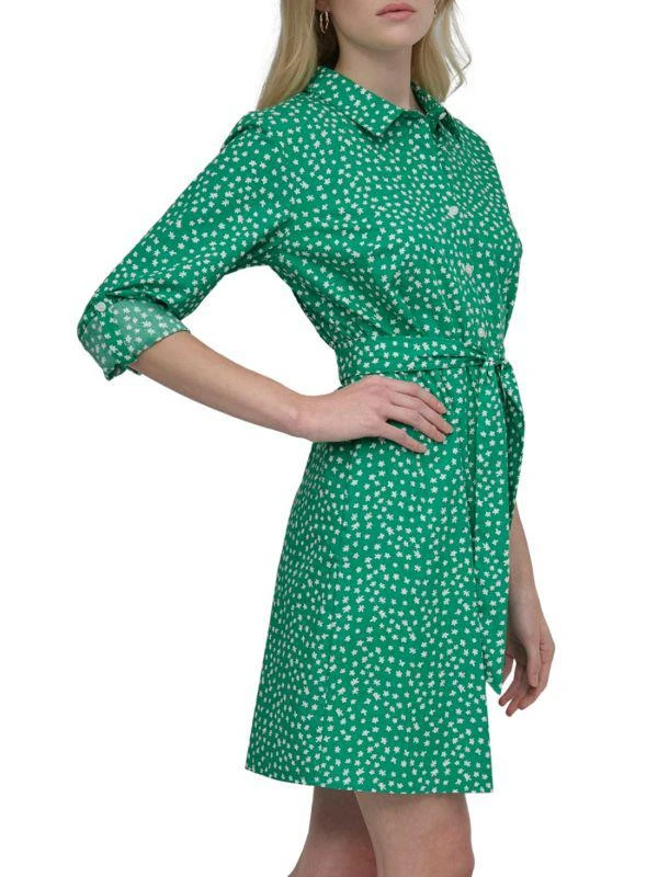 DKNY Long Sleeve Collared Mini Shirtdress 3