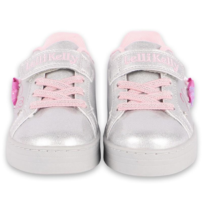 Lelli Kelly Silver lace up velcro lights sneakers