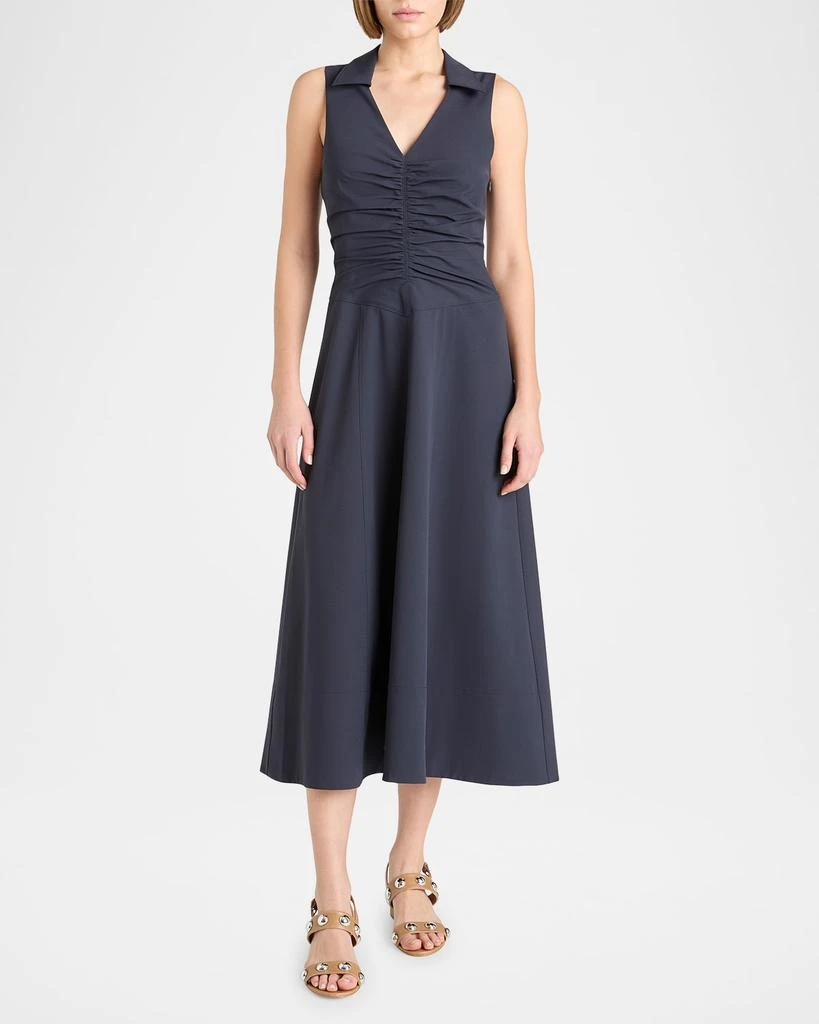 Cinq a Sept Kilda Ruched V-Neck Midi Dress 2