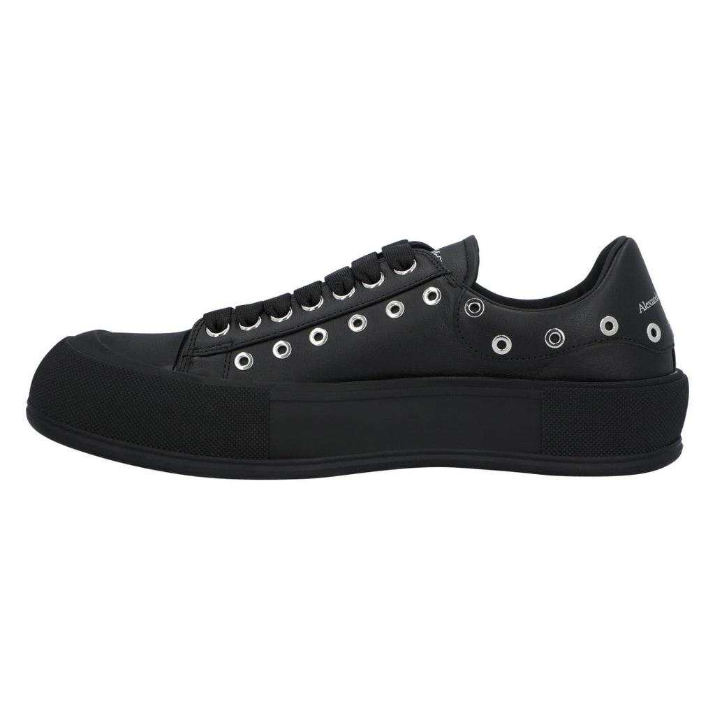 Alexander McQueen Deck Plimsoll In Black/Silver