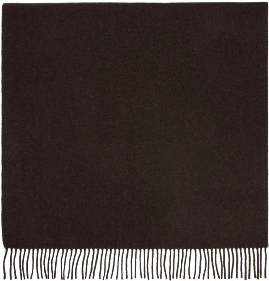 Acne Studios Brown Oversized Fringe Wool Scarf 2