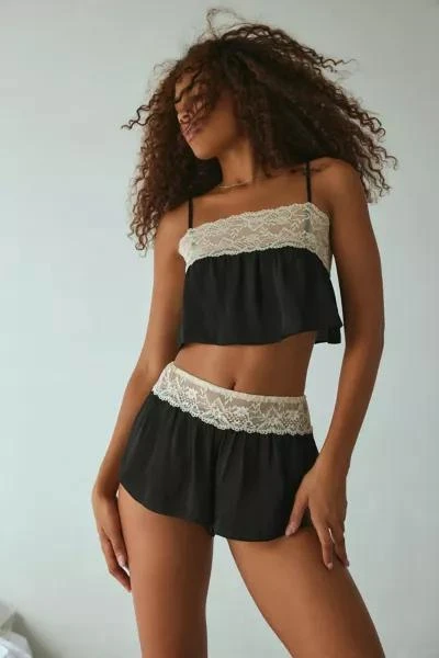Out From Under Out From Under Juno Satin Crop Top & Micro Short Set 1
