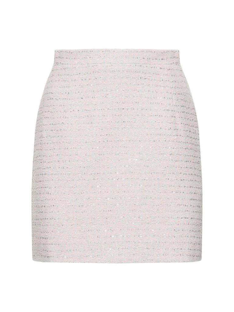Alessandra Rich Sequined Tweed Mini Skirt 1