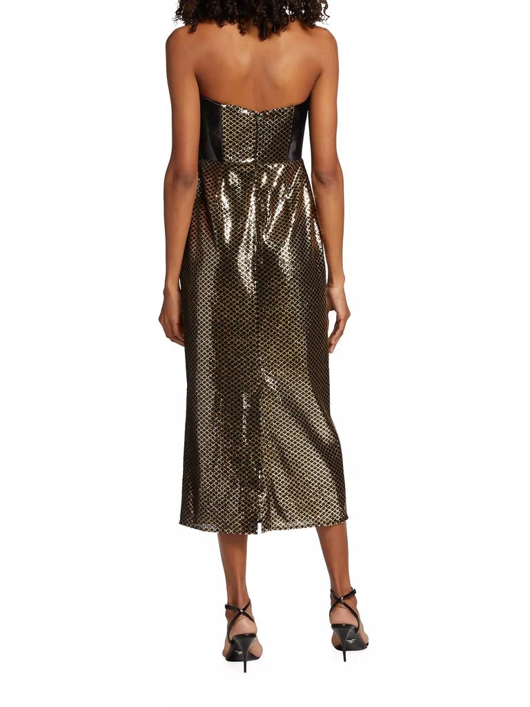 Borgo de Nor Luna Strapless Velvet & Sequin Midi-Dress 5