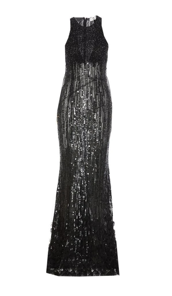 ELISABETTA FRANCHI Elisabetta Franchi Embroidered Red Carpet Dress 1