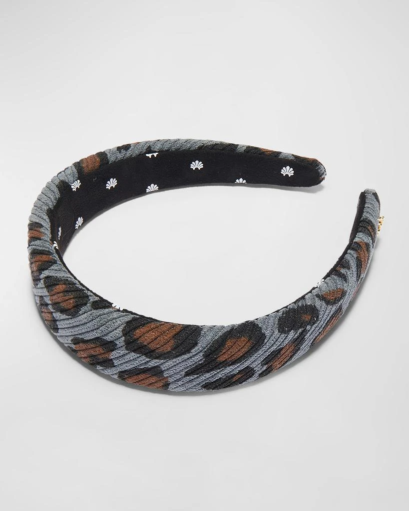 Lele Sadoughi Alice Leopard Corduroy Headband 1