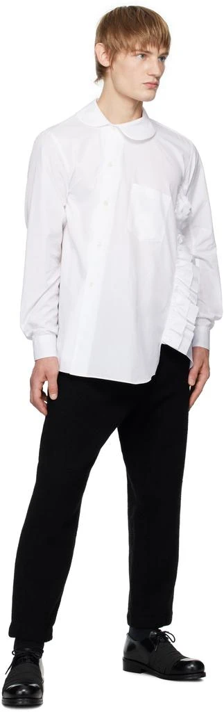 Black Comme des Garçons White Ruffled Shirt 4