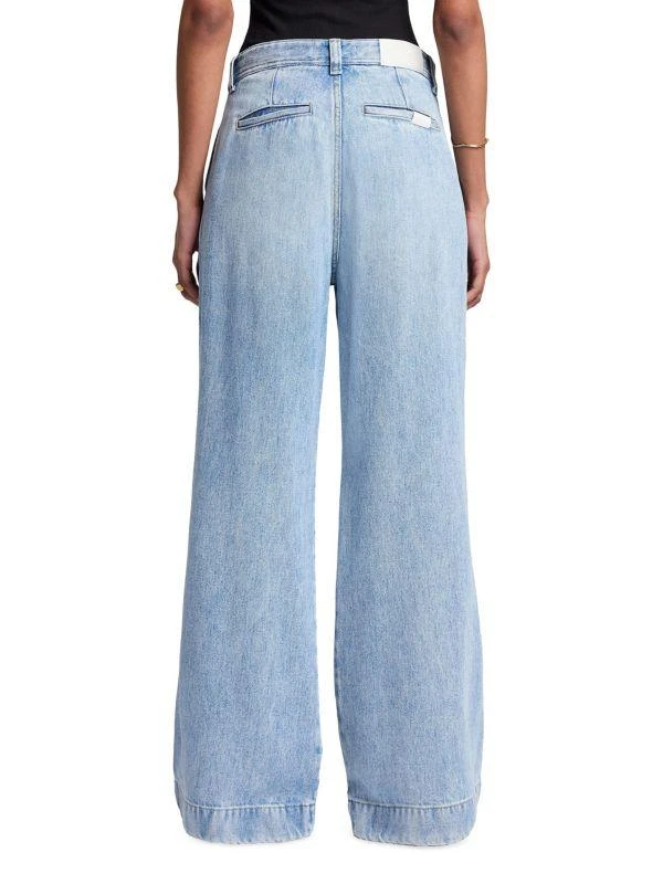 7 For All Mankind Pleated Denim Wide-Leg Jeans 3