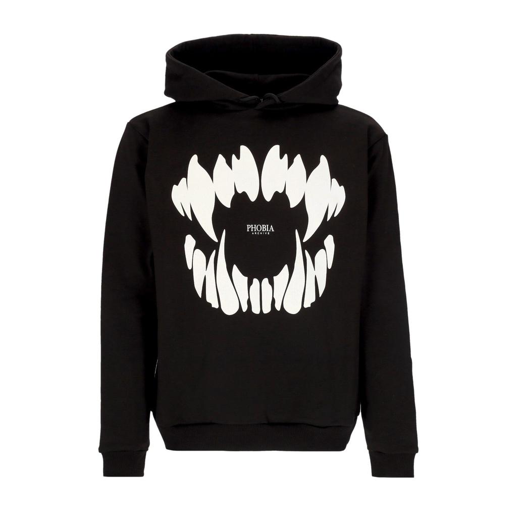 PHOBIA Men's Lightweight Hooded Sweatshirt Mouth Print Hoodie Black/white