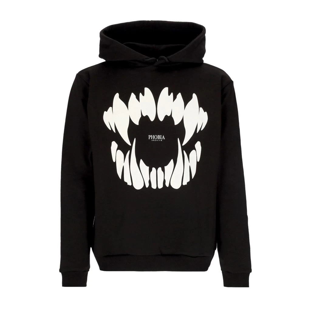 PHOBIA Men's Lightweight Hooded Sweatshirt Mouth Print Hoodie Black/white 1