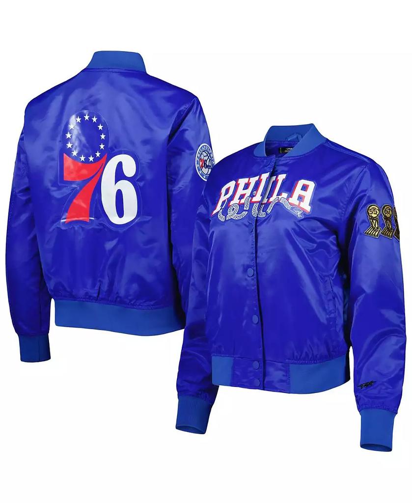 Pro Standard Women's Royal Philadelphia 76ers Classics Satin Full-Snap Jacket