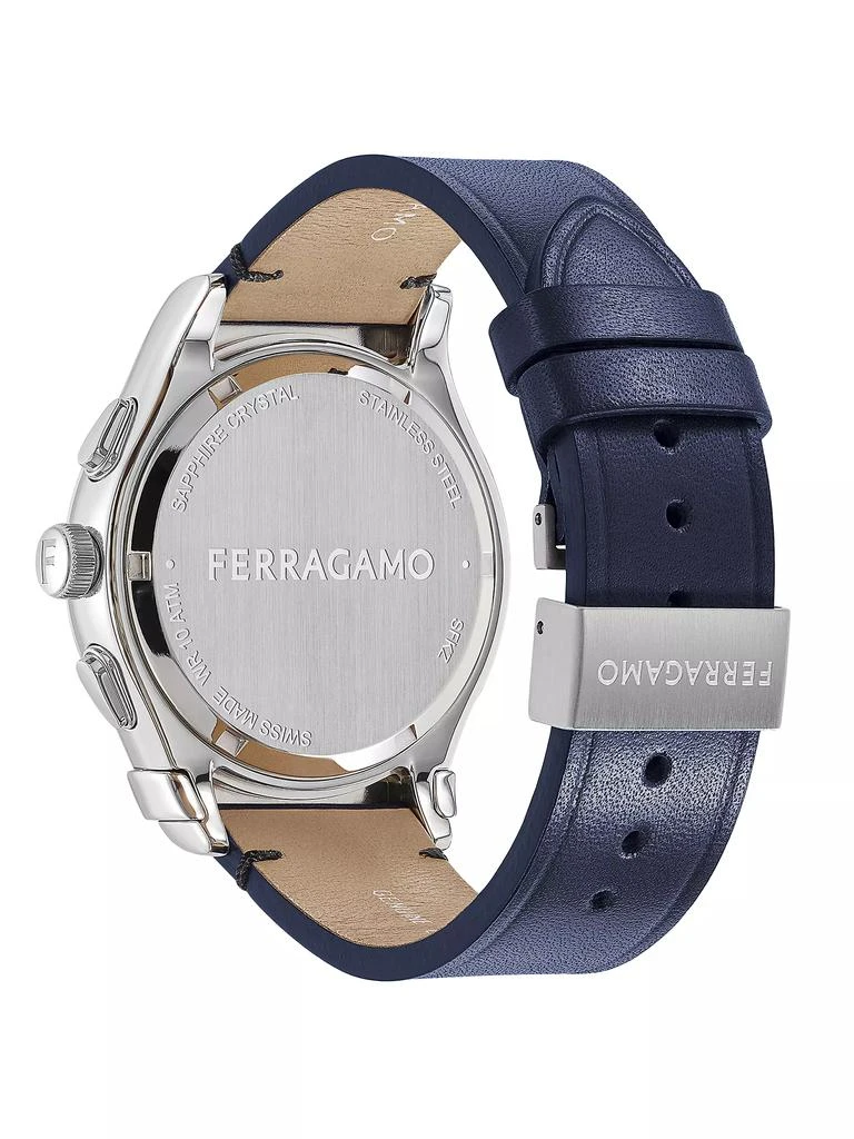 Salvatore Ferragamo FERRAGAMO 1927 Chronograph Stainless Steel & Leather Strap Watch/42MM 4