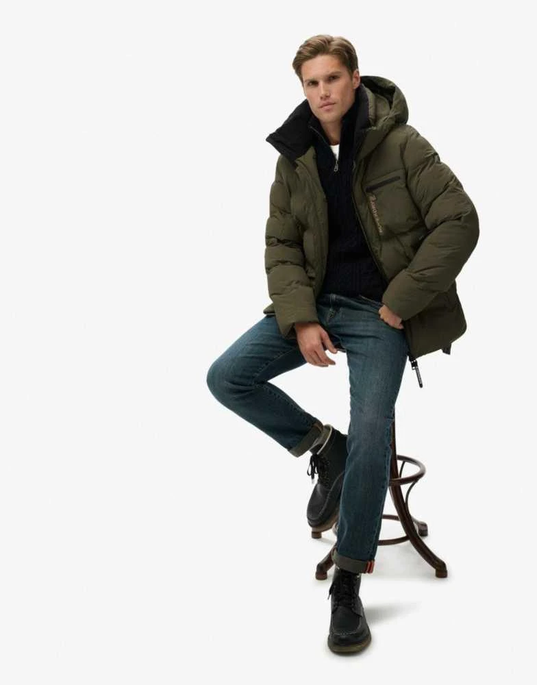 Superdry Superdry Ski sports padded jacket in washed khaki 2