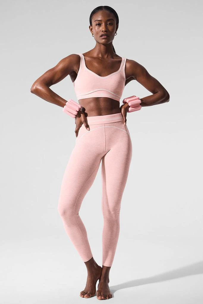 Alo Alosoft High-Waist Heart Throb Legging - Pink Quartz Heather/White 3