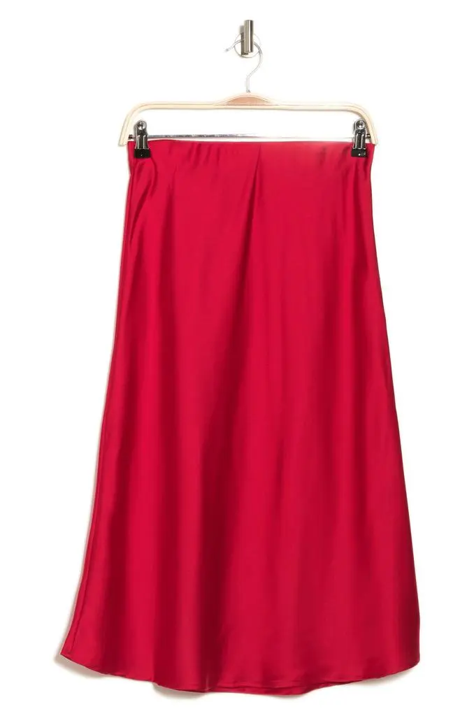 Renee C Solid Satin Midi Skirt 3