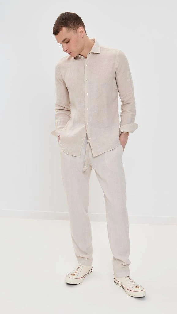 Fedeli Bonifacio Drawstring Linen Pants 4